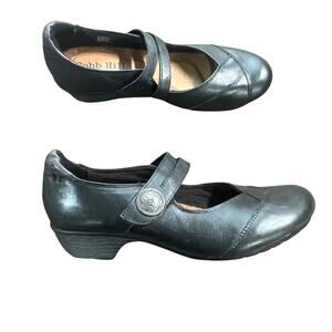 Cobb Hill Mary Mary Jane Black Leather Comfort Shoe Decorative Closure Size 8